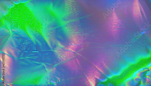 Holographic flat texture in blue pink green colors