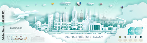Vector Infographic Design Template Travel Germany Advertising travel Brochure.