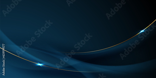 Fototapete blue abstract background with luxury golden elements vector illustration