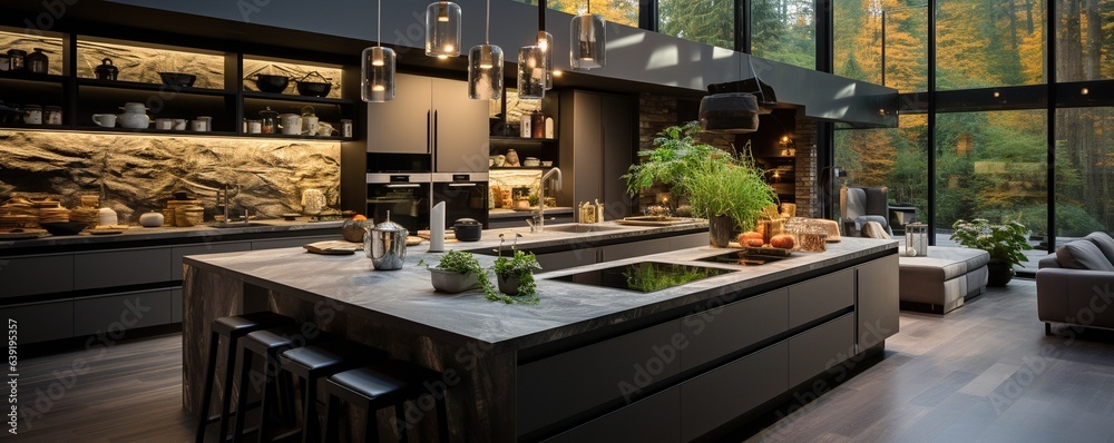 Elegant kitchen in a contemporary home.. Elegant kitchen in a contemporary home..