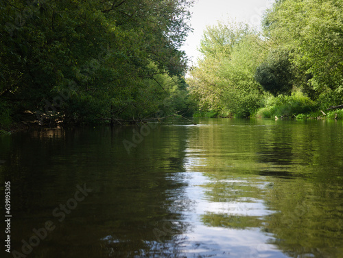 Swider river in the summer afternoon