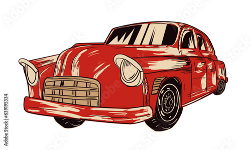 Car race graphic design. Transport hand sketch.