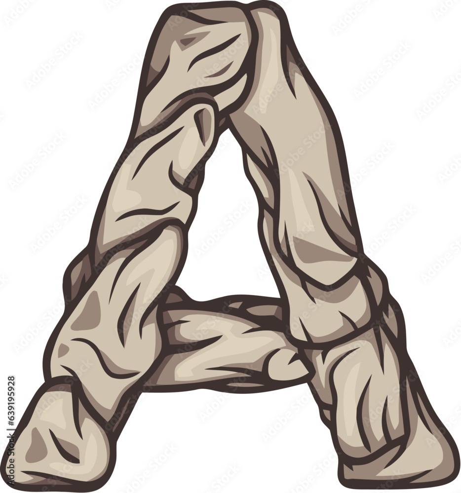 Obraz premium Rock Alphabet A