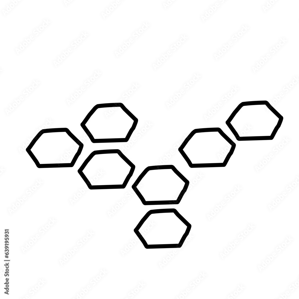 hand drawn beehive hexagon pattern