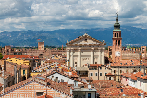 the old city of Cittadella seen from the walls that surround it.