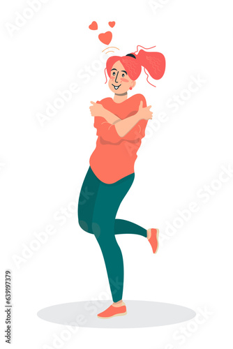 Vector Illustration of a happy person on a white isolated background