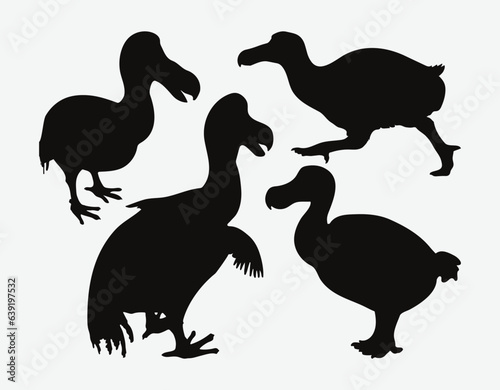 Graceful Dodo Silhouettes, A Collection of Artistic and Majestic Dodo Bird Outline Designs for Creative Projects