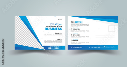 Post Card Template Layout,  Corporate business postcard or EDDM postcard design template.