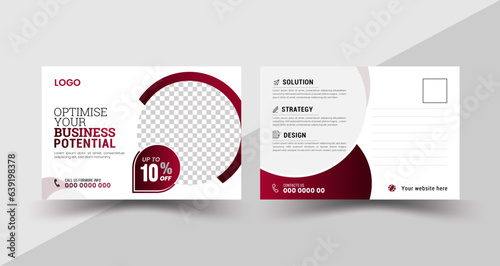 Post Card Template Layout,  Corporate business postcard or EDDM postcard design template.