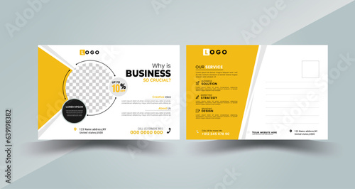Post Card Template Layout,  Corporate business postcard or EDDM postcard design template.