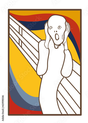 Line illustration of vintage painting