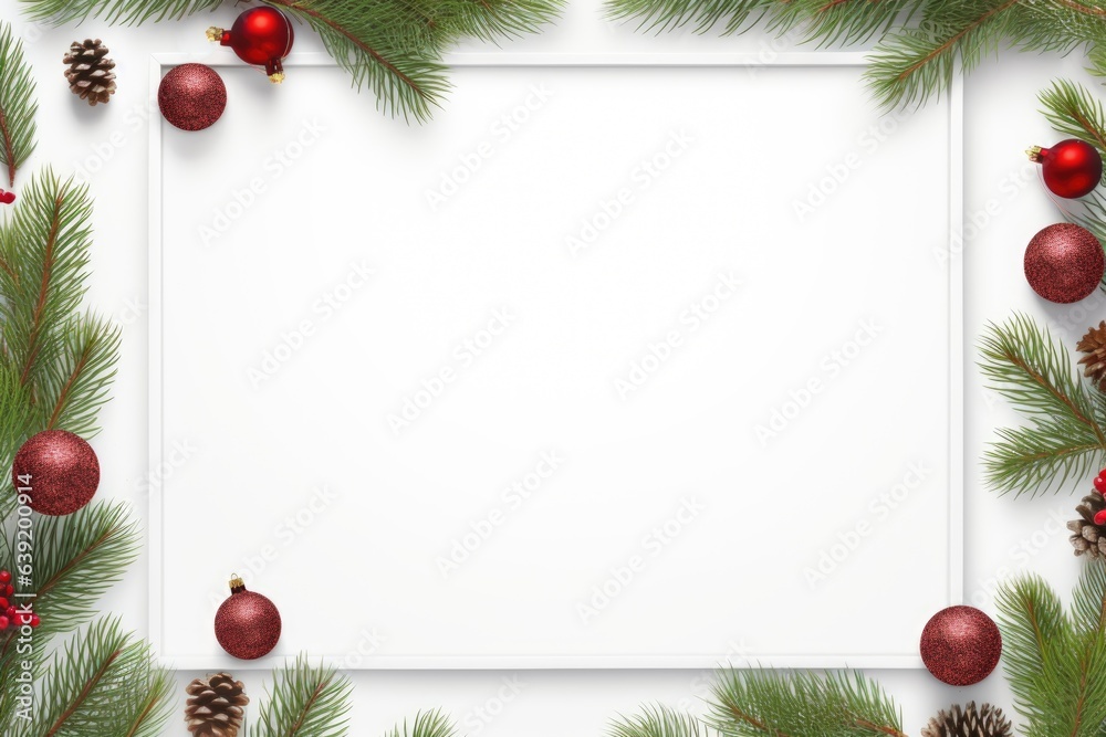 White empty blank mockup with christmas decorations. White empty blank mockup with christmas decorations.