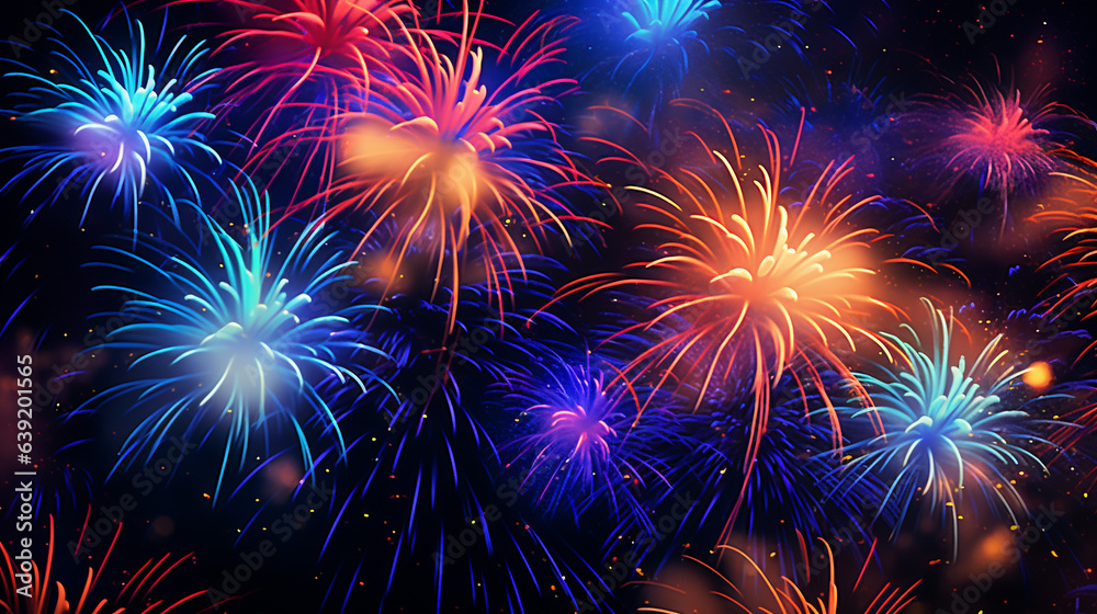 Fototapeta premium Radiant Diwali Colorful Fireworks Celebration