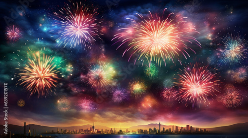 Radiant Diwali Colorful Fireworks Celebration