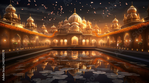 the Enchanting Glow of a Diwali-Adorned Temple