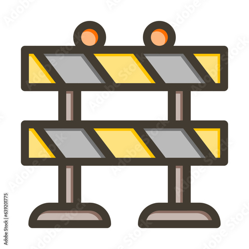 Barricade Vector Thick Line Filled Colors Icon Design Vector Thick Line Filled Colors Icon Design Vector Thick Line Filled Colors Icon Design