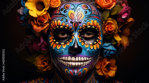 Festive Calavera Face Paint D  a de los Muertos