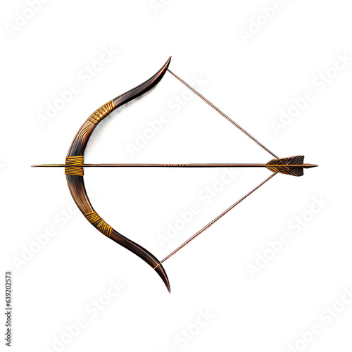 Fotomurale Bow and arrow isolated on white created with Generative AI