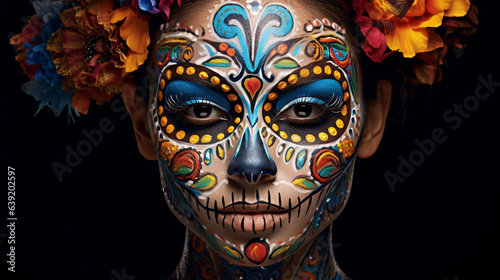 Festive Calavera Face Paint D  a de los Muertos