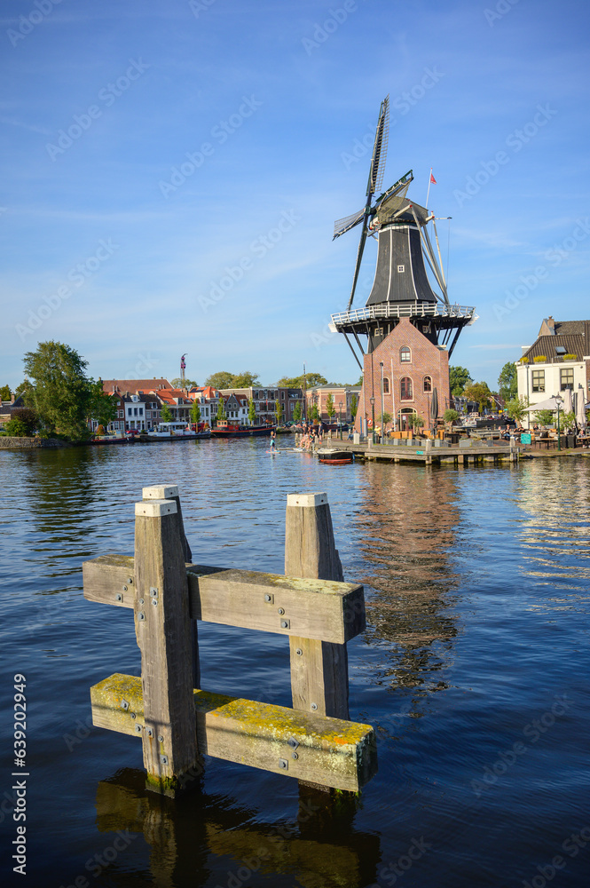 Harlem - Cityscape with Windmill De Adriaan on Spaarne river - Netherlands