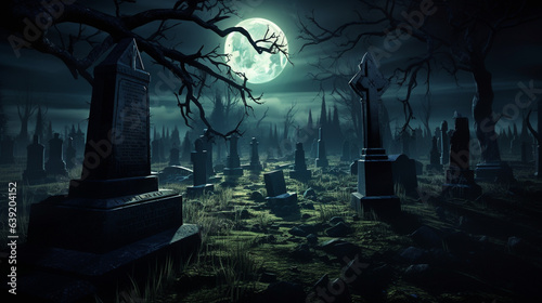 Midnight Mystique  Tombstone Shadows in Moonlight