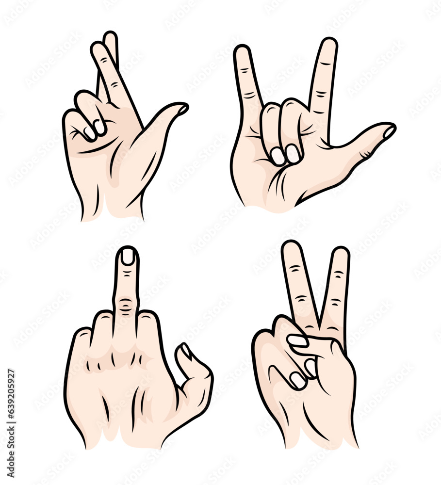 Vector Illustrations of Hand Gestures Vector Illustrations of Hand Gestures