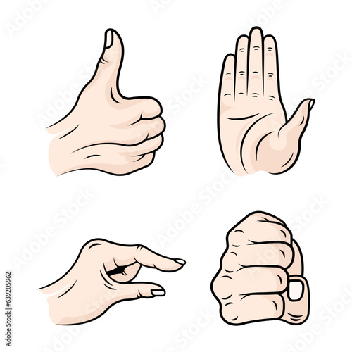 Vector Illustrations of Hand Gestures