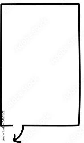 Black and white speech bubble balloon with arrow point icon sticker memo keyword planner text box banner, flat png transparent element design