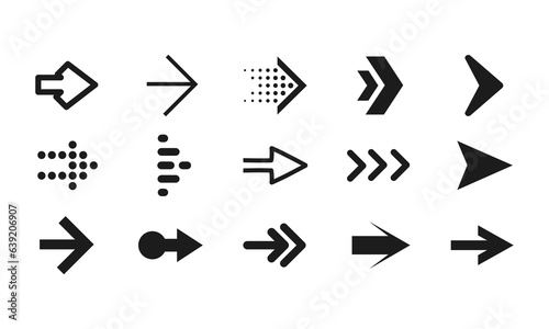 set cursor arrows vector icon