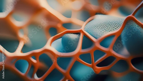 A microscopic close up of a group of histones featuring sharpedged cylindrical protein molecules connected together into a mass of lines and curves. The subtle but