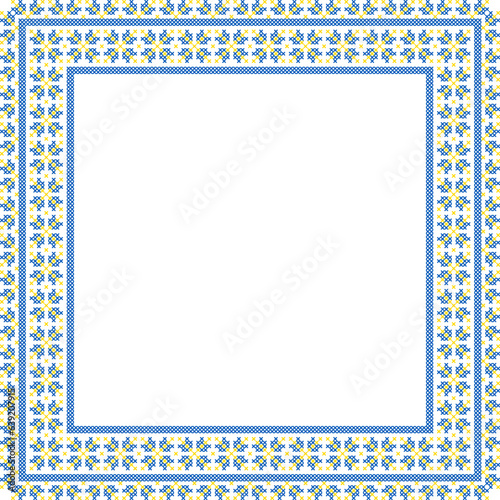 Vector illustration of Ukrainian ornament in ethnic style, identity, vyshyvanka, embroidery for print clothes, websites, banners. Background. Geometric design