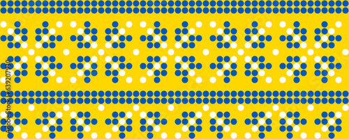 Vector illustration of Ukrainian ornament in ethnic style, identity, vyshyvanka, embroidery for print clothes, websites, banners. Background. Geometric design