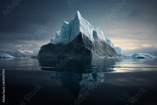 Iceberg in the sea. Beautiful illustration picture. Generative AI
