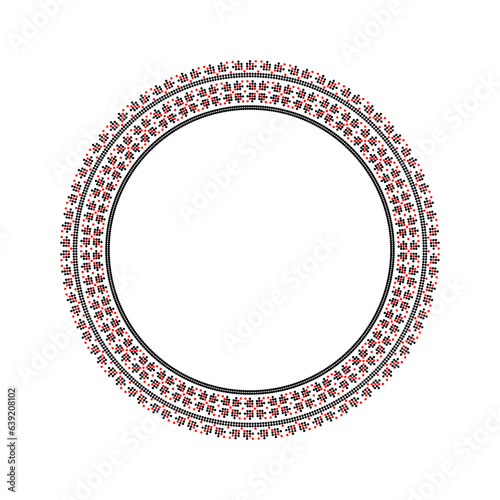 Vector illustration of Ukrainian ornament in ethnic style, identity, vyshyvanka, embroidery for print clothes, websites, banners. Background. Geometric design