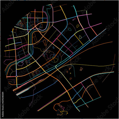Colorful Map of Luan, Anhui with all major and minor roads.