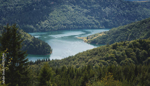 Zlatar lake in the mountains in Serbia, beautiful idyllic mountain summer landscape. photo