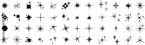  Collection of star sparkles symbol. Christmas vector symbols
