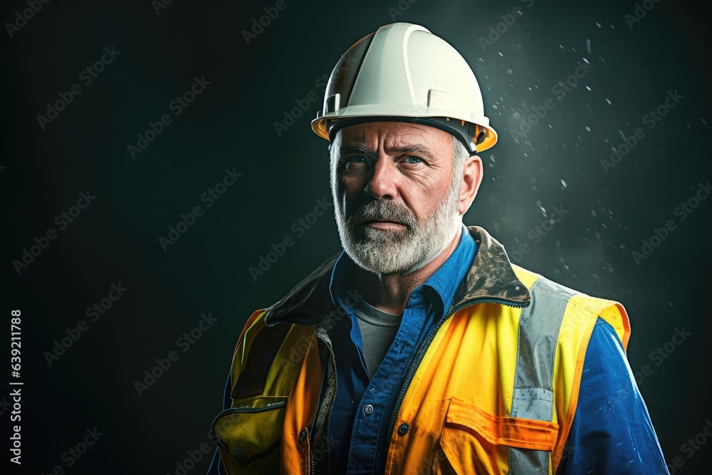 Fototapeta premium Portraits of blue collar workers. Photo generative AI