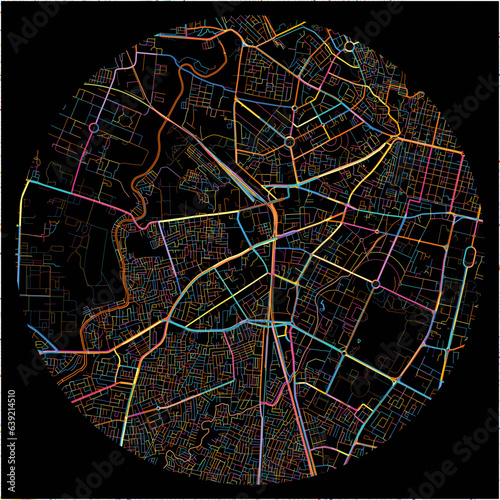 Colorful Map of Jaipur, Rajasthan with all major and minor roads.