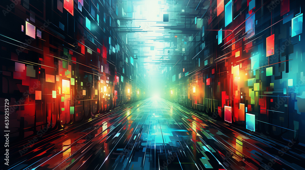 Digital Dreamscape: Glitchy Pixel Patterns