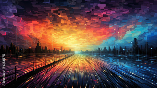Digital Dreamscape: Glitchy Pixel Patterns © icehawk33