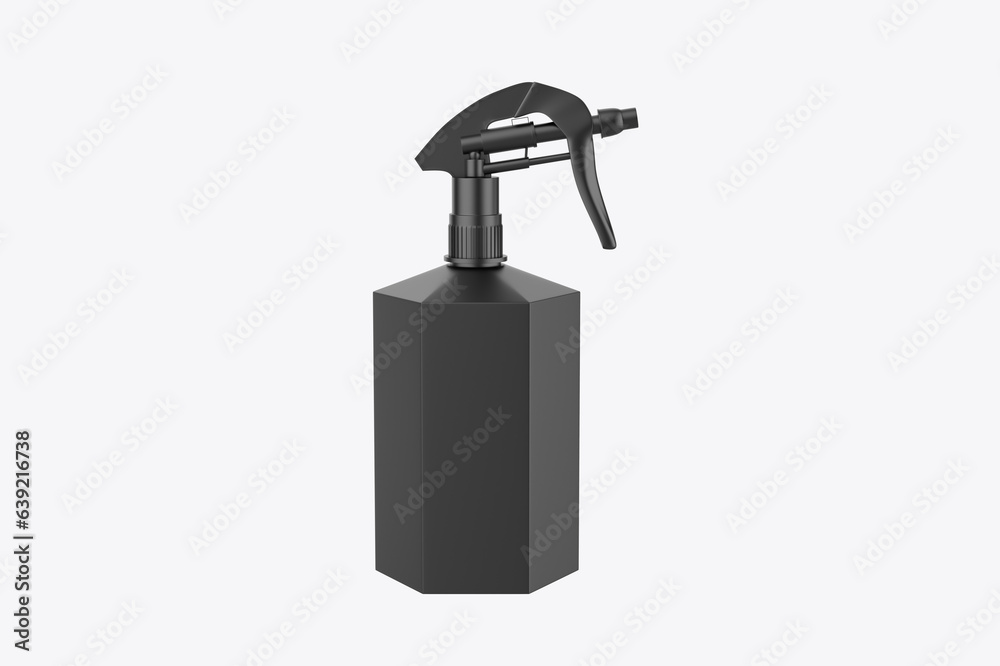 Spray Pistol Cleaner Plastic Bottle Isolated On White Background Ready For Your Design. 3d Illustration Spray Pistol Cleaner Plastic Bottle Isolated On White Background Ready For Your Design. 3d Illustration