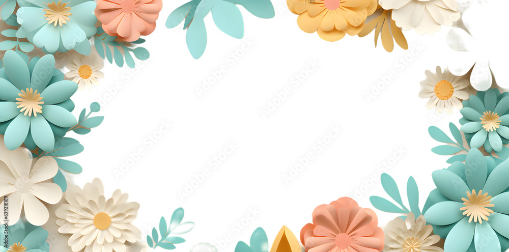Flowers with empty blank card isolated on transparent background. Woman's day, 8 march, Easter, Mother's day, anniversary, wedding