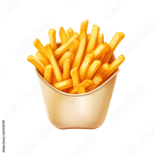 French fries isolated on transparent background