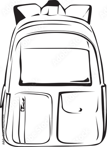 ręcznie rysowany stylizowany plecak szkolny