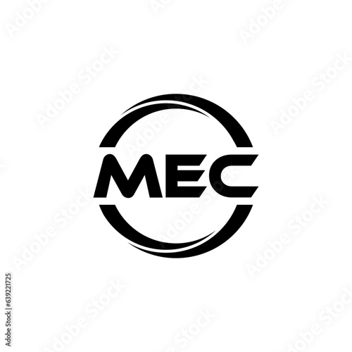 MEC letter logo design with white background in illustrator, cube logo, vector logo, modern alphabet font overlap style. calligraphy designs for logo, Poster, Invitation, etc.