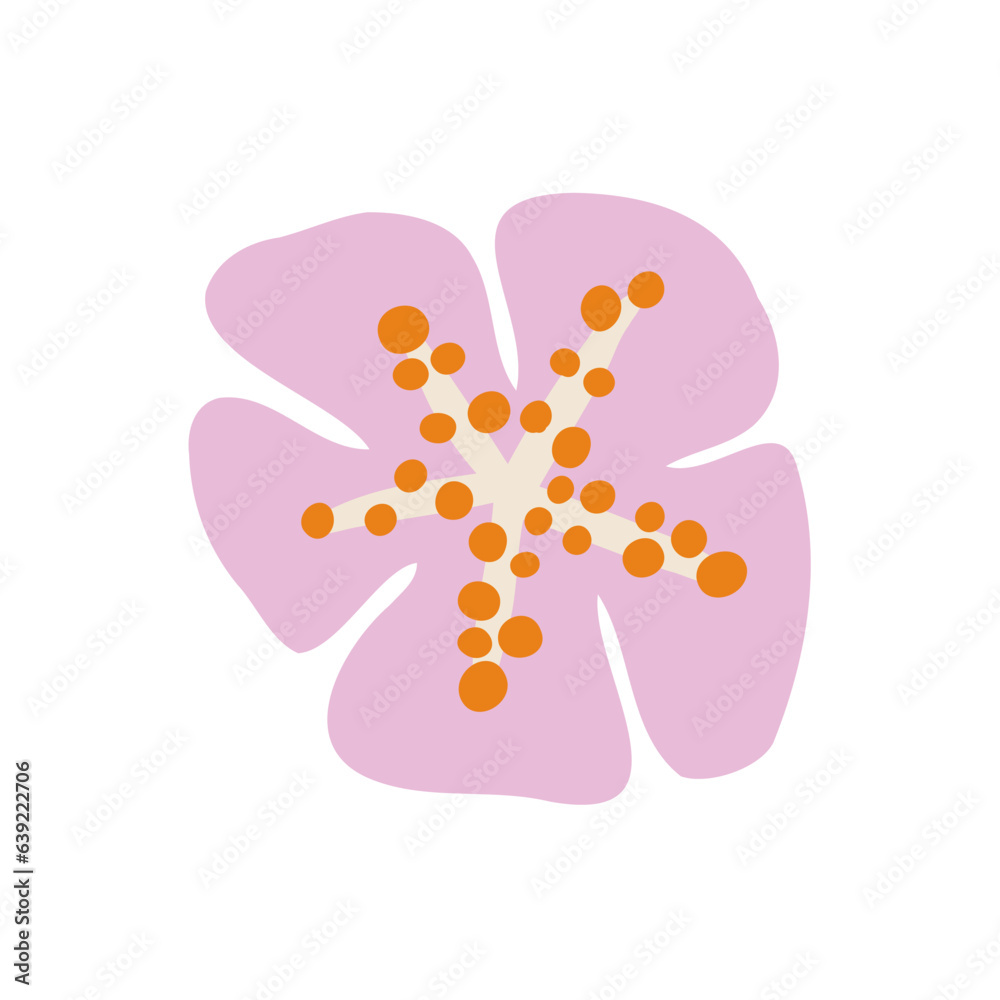 hand drawn flower in flat style. vector illustration hand drawn flower in flat style. vector illustration