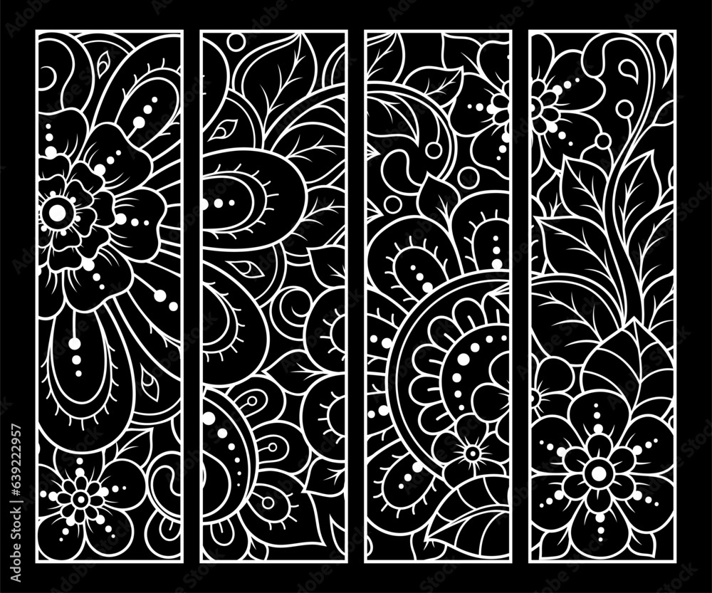 Printable bookmark for book - coloring. Set of black and white labels ...