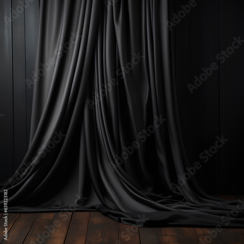 black silk fabric background.