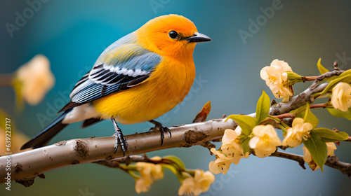 colorful bird on the branch. color bird © Planetz